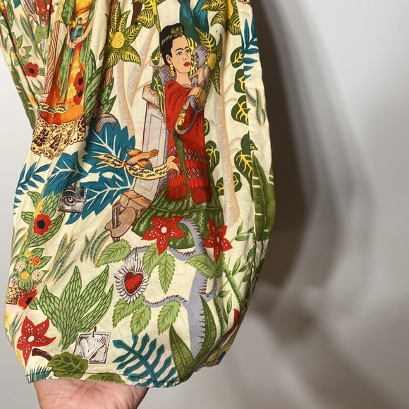 Frida Kahlo “Head Over Wheels” Dress in Beige by Hemet - Picture 8 of 16